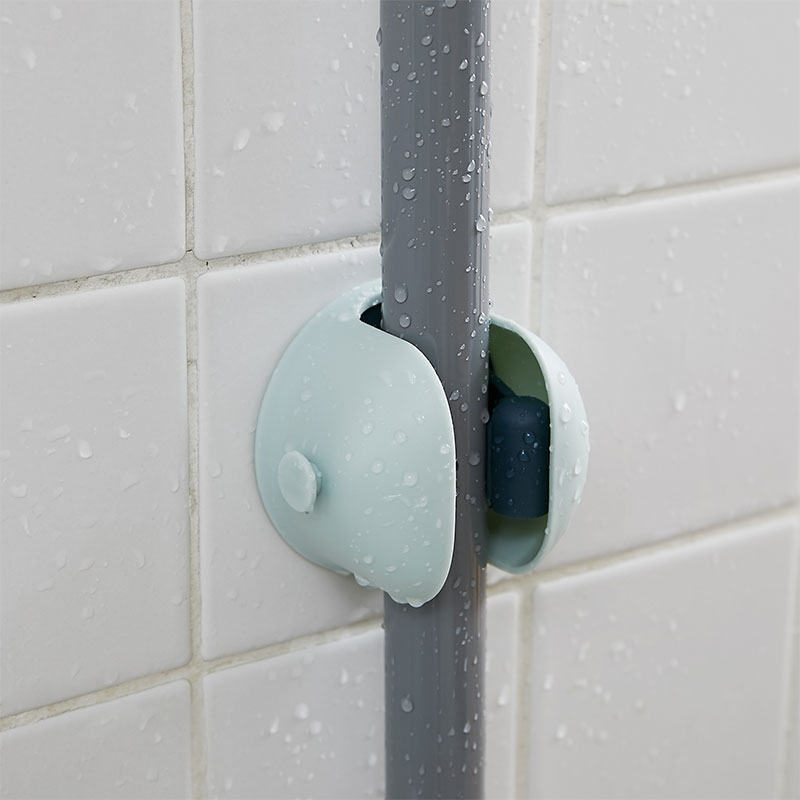 No Punching Hang Mop Rack Broom Clip Toilet Broom Sticky Hook Bathroom Glue Mop Rack Card Holder