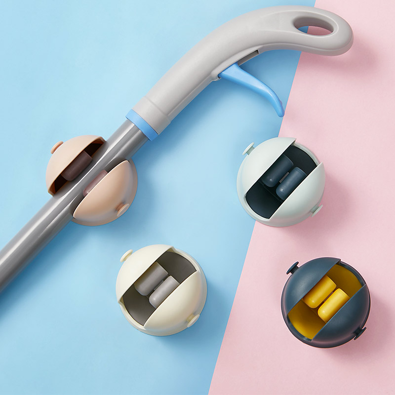 No Punching Hang Mop Rack Broom Clip Toilet Broom Sticky Hook Bathroom Glue Mop Rack Card Holder
