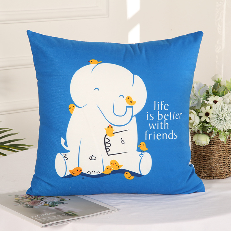 Creative Cartoon Animal Series Pillow Cover Fresh Cartoon Pattern Back Cushion Car Home Factory Wholesale