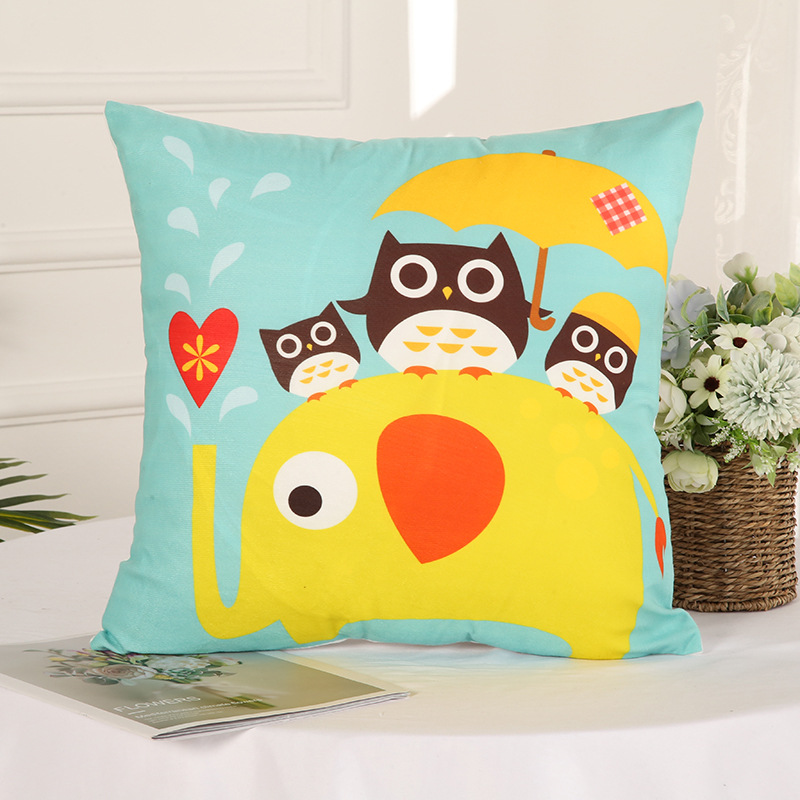 Creative Cartoon Animal Series Pillow Cover Fresh Cartoon Pattern Back Cushion Car Home Factory Wholesale
