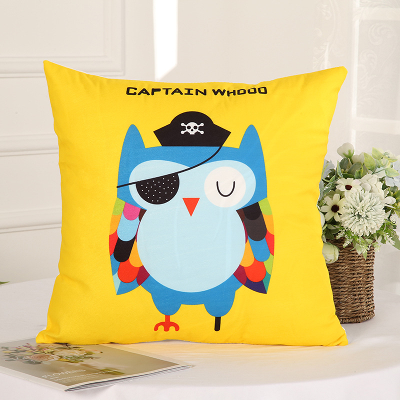 Creative Cartoon Animal Series Pillow Cover Fresh Cartoon Pattern Back Cushion Car Home Factory Wholesale