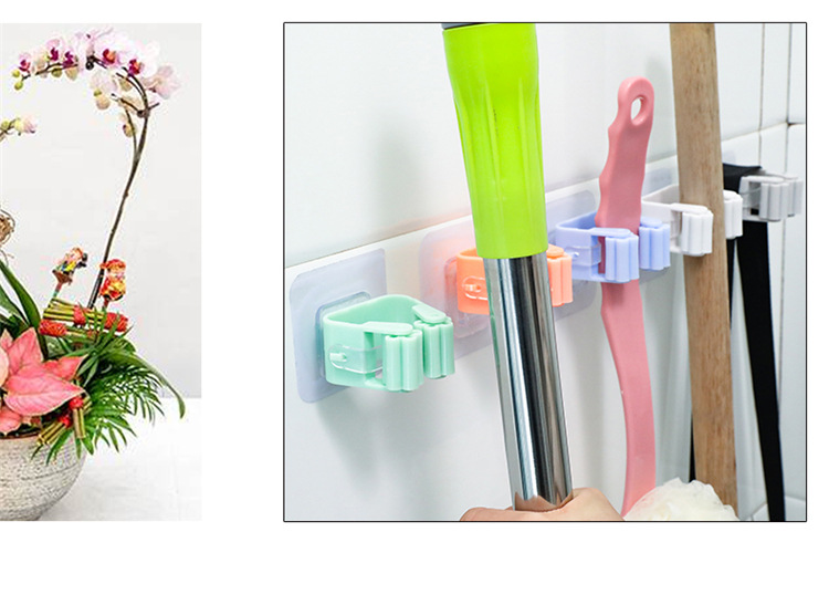 Non-Marking Mop Clip No Punching Hang Broom Rack Hook Holder Seamless Bathroom Wall-Mounted Storage Rack Stall Non-Marking Mop Clip No Punching Hang Broom Rack Hook Holder Seamless Bathroom Wall-Mounted Storage Rack Stall