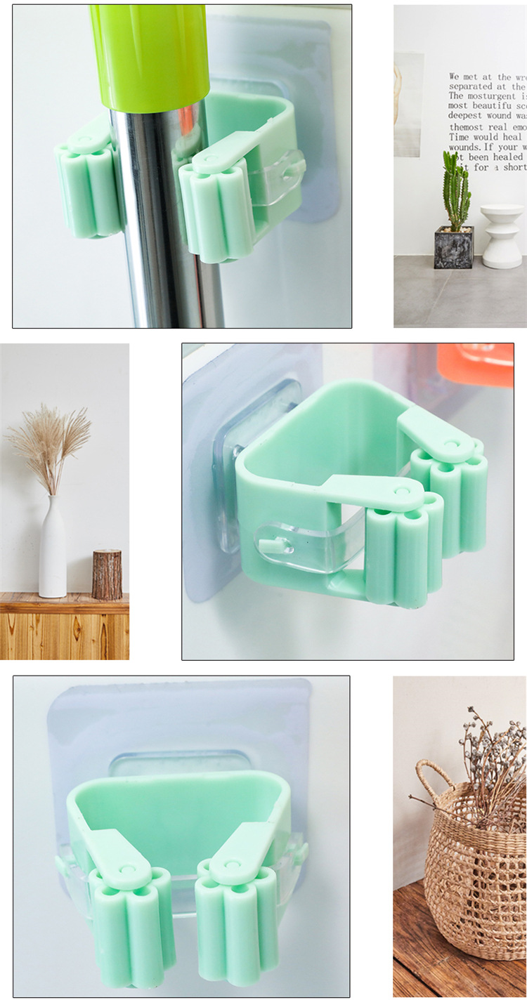 Non-Marking Mop Clip No Punching Hang Broom Rack Hook Holder Seamless Bathroom Wall-Mounted Storage Rack Stall Non-Marking Mop Clip No Punching Hang Broom Rack Hook Holder Seamless Bathroom Wall-Mounted Storage Rack Stall