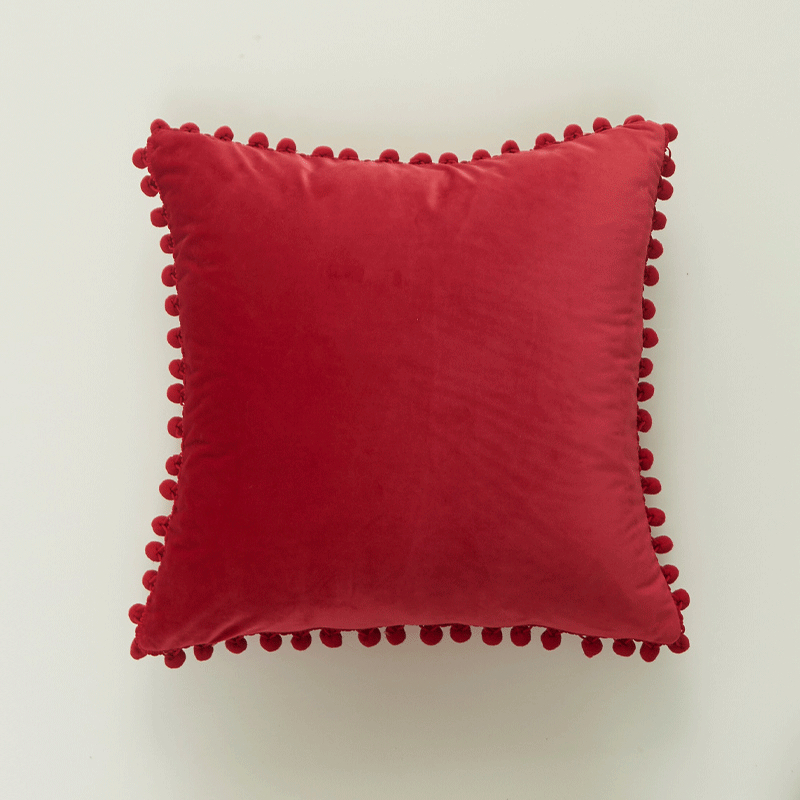 Modern Minimalist Living Room Netherlands Velvet Cushion Cover Large Ball Edge Ins Nordic Style Pillow Cover without Core Modern Minimalist Living Room Netherlands Velvet Cushion Cover Large Ball Edge Ins Nordic Style Pillow Cover without Core