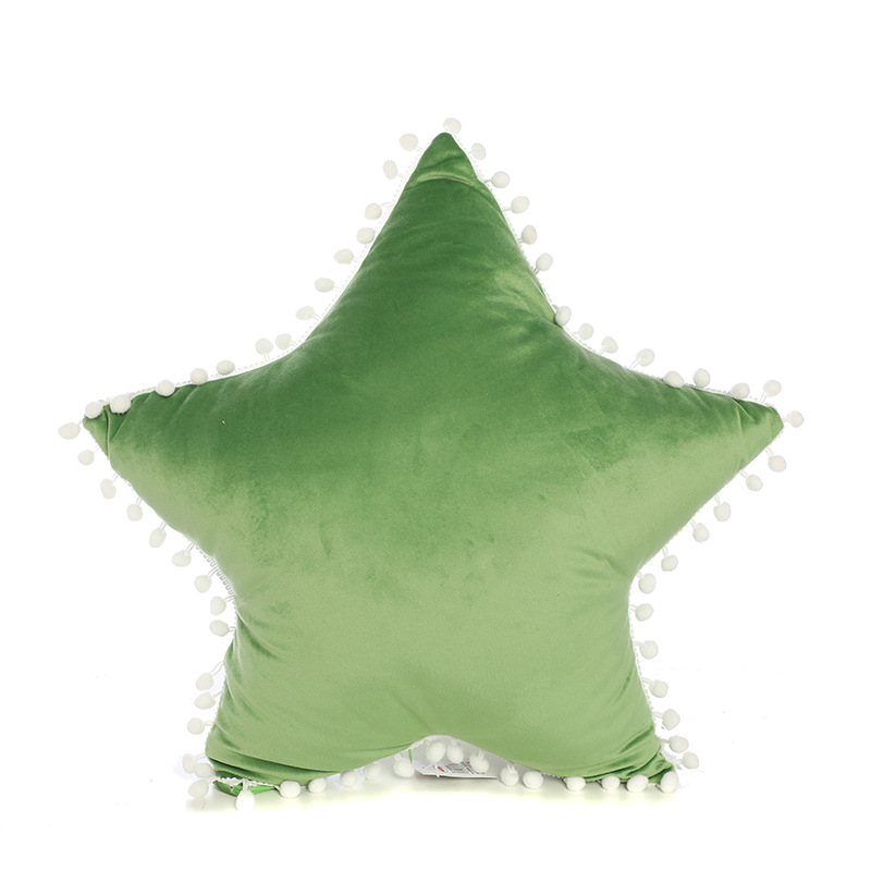 Plush Five-Pointed Star Pillow Couch Pillow Girl Heart Cute Fur Ball Pillow Ins Swing Racket Pillow Support Customization