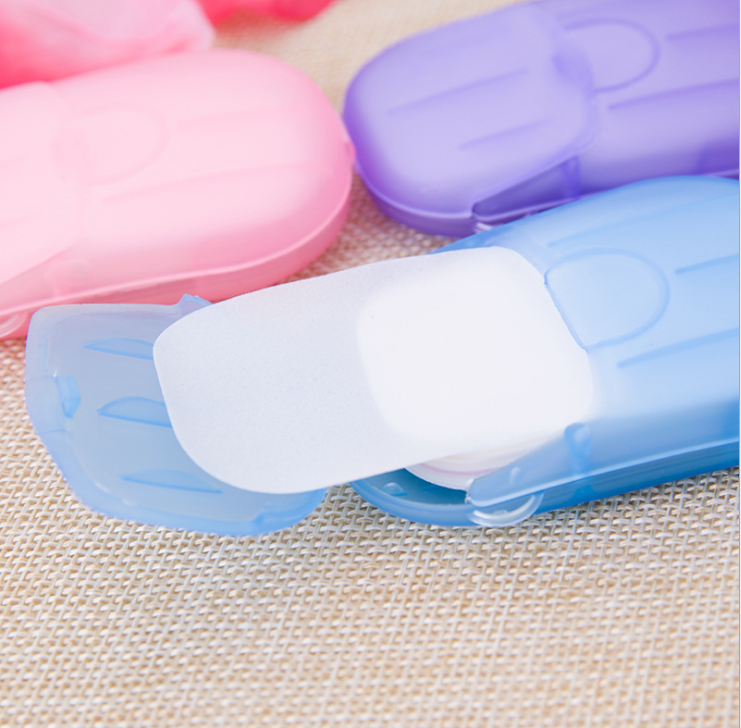 Travel Disposable Soap Slice Boxed Soap Sheet Portable Hand Washing Piece Small Soap Piece Mini Soap Paper Random Color