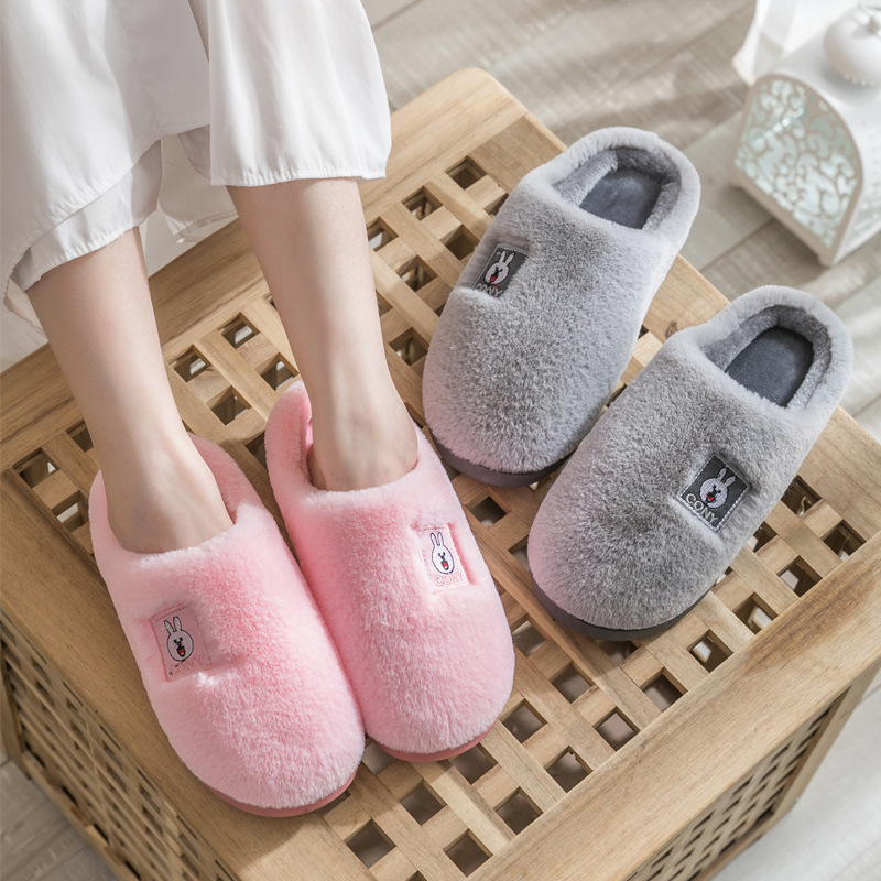 Cotton Slippers Women&#039;s Home Autumn and Winter Indoor Home Warm Non-Slip Thick Bottom Confinement Couple Woolen Slipper Men&#039;s Winter