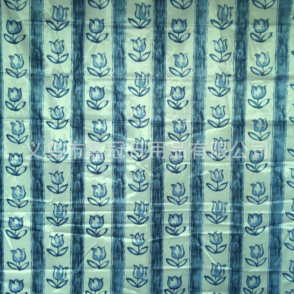 European retro blue stripe printing polyester bath curtain colorful lace metal buttonhole bathroom curtain European retro blue stripe printing polyester bath curtain colorful lace metal buttonhole bathroom curtain