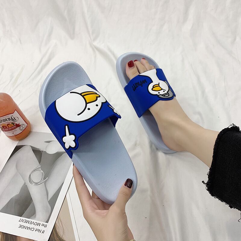 Girl heart slipper female summer indoor flat bottom non-slip cartoon cute duckling family home summer cool bottom bathroom Girl heart slipper female summer indoor flat bottom non-slip cartoon cute duckling family home summer cool bottom bathroom