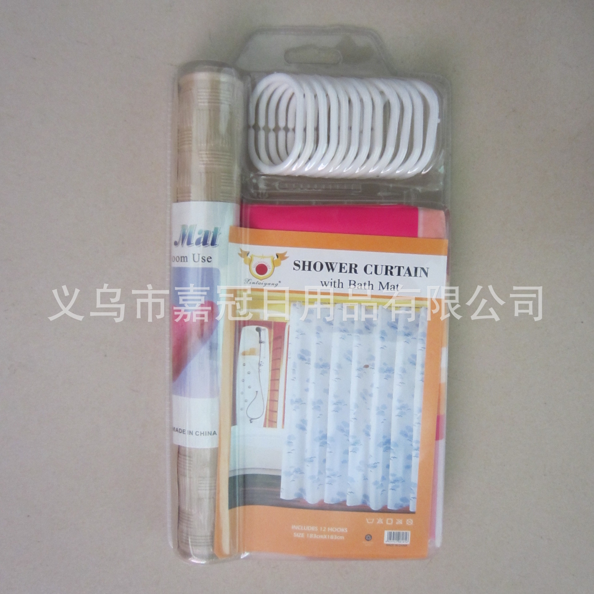 European style simple modern pure color PE bath curtain bubble shell installed double bubble shell shower room curtain