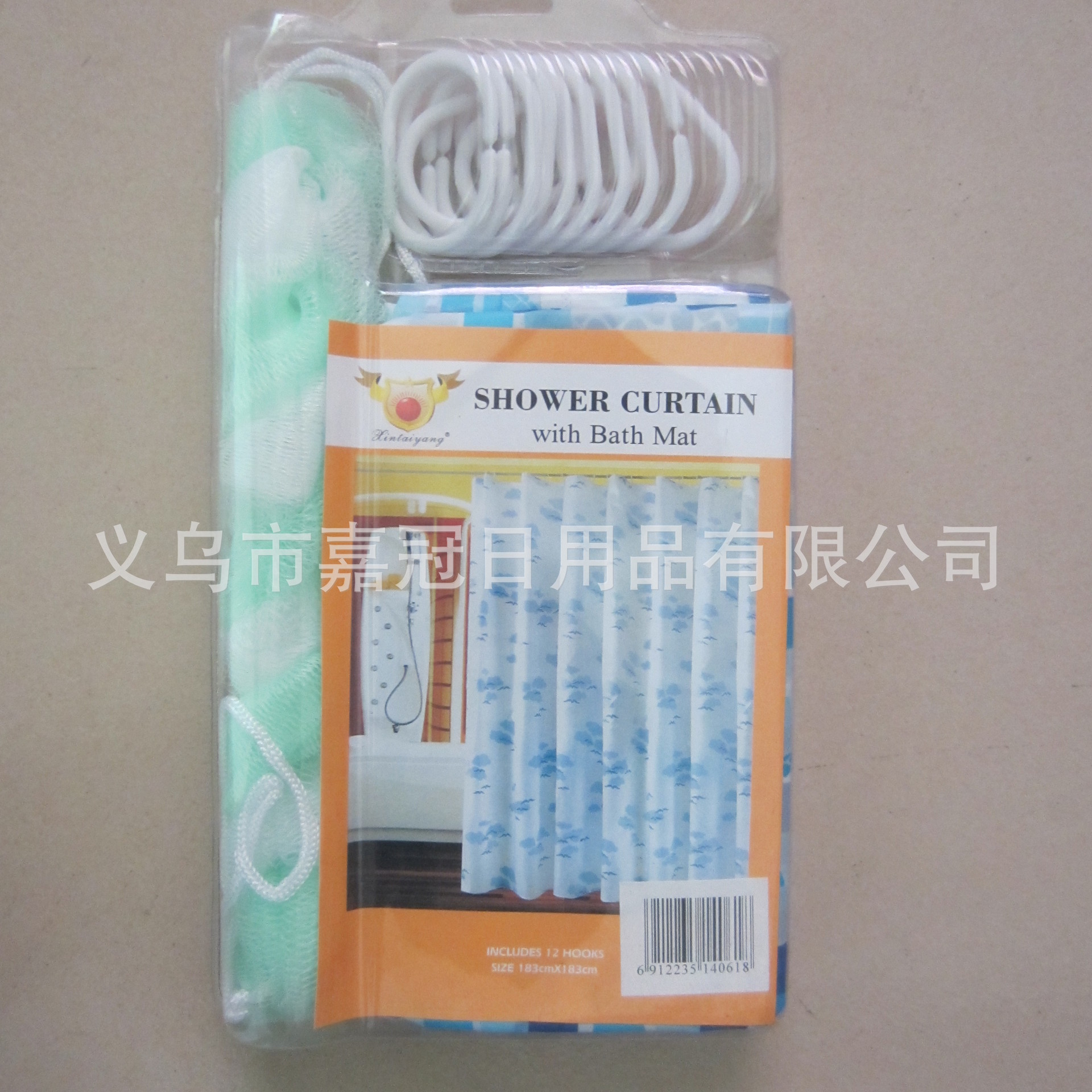 European style simple modern pure color PE bath curtain bubble shell installed double bubble shell shower room curtain