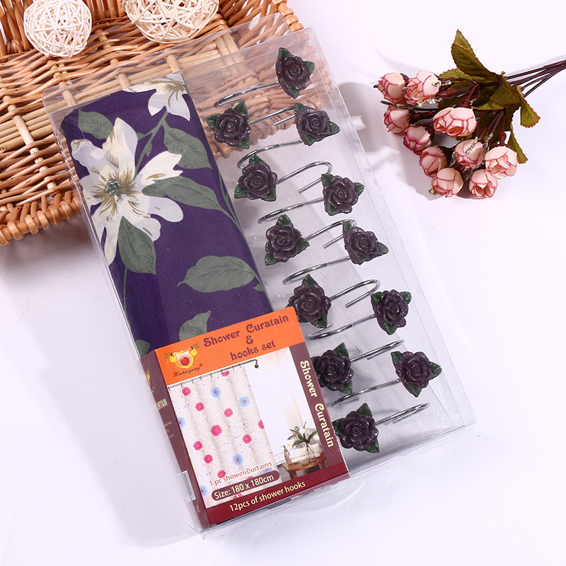Bath curtain cloth partition curtain small curtain bar set small curtain waterproof mildew mantra thickening bathroom bathroom without perforating