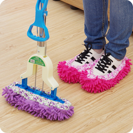 Single price can be removed and washed Lazier floor slipper cover household Chenille floor wipe slipper cover to sweep the floor