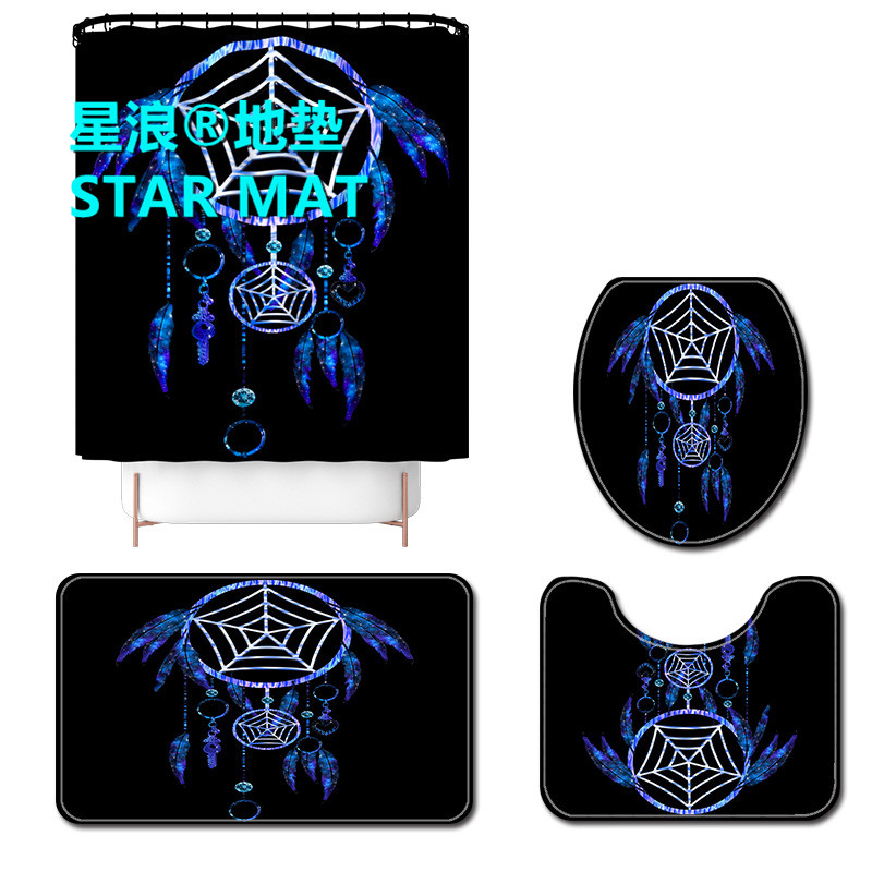 STAR MAT classic dream catcher net four-piece bath curtain waterproof polyester fabric hotel bathroom curtain STAR MAT classic dream catcher net four-piece bath curtain waterproof polyester fabric hotel bathroom curtain