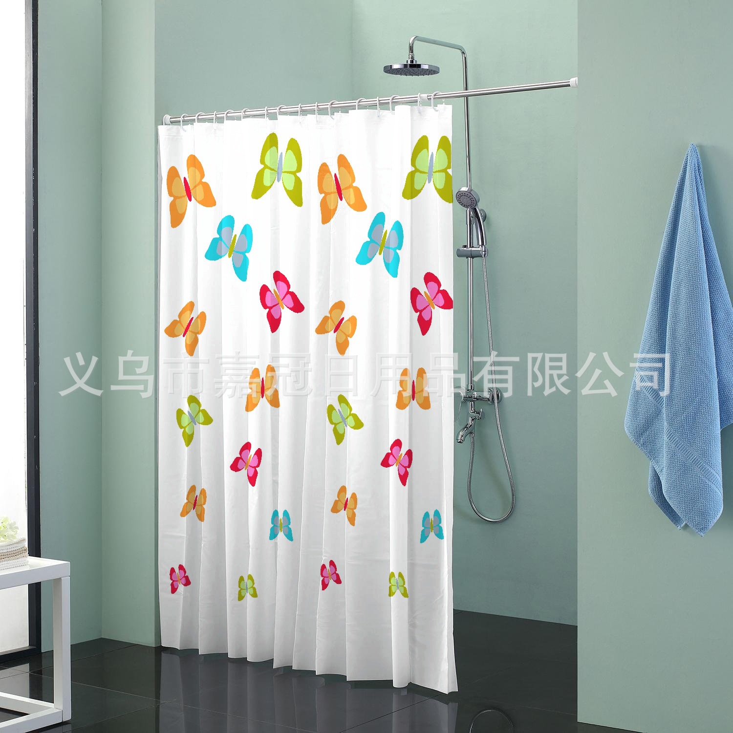 European - style pastoral landscape colorful butterflies polyester bath curtain lace waterproof thickening mold proof bathroom curtain European - style pastoral landscape colorful butterflies polyester bath curtain lace waterproof thickening mold proof bathroom curtain