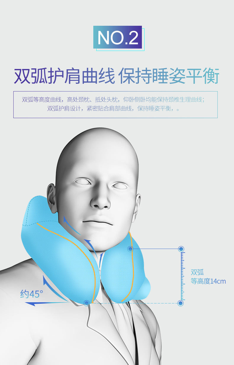 Inflatable U Pillow Travel Neck Pillow Press Automatic Traveling Pillow Adult Aircraft U-Shaped Cervical Pillow Nap Cross-Border
