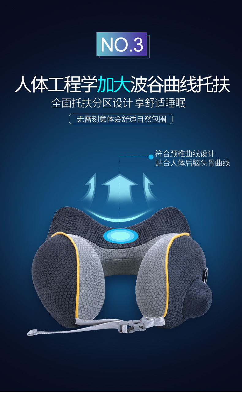 Inflatable U Pillow Travel Neck Pillow Press Automatic Traveling Pillow Adult Aircraft U-Shaped Cervical Pillow Nap Cross-Border
