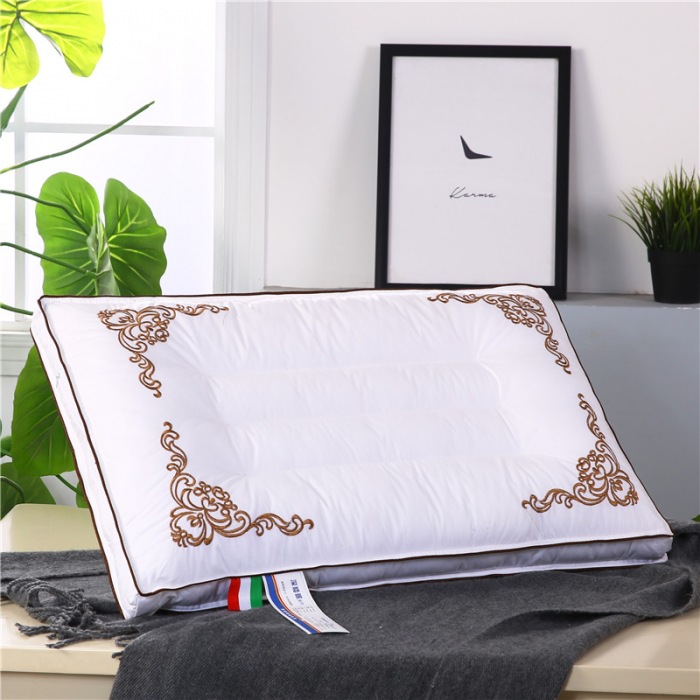 Hotel Pillow Inner Pillow Cotton Embroidery Comfort Pillow Memory Pillow Non-Collapse Long Pillow Student Adult One Piece Dropshipping