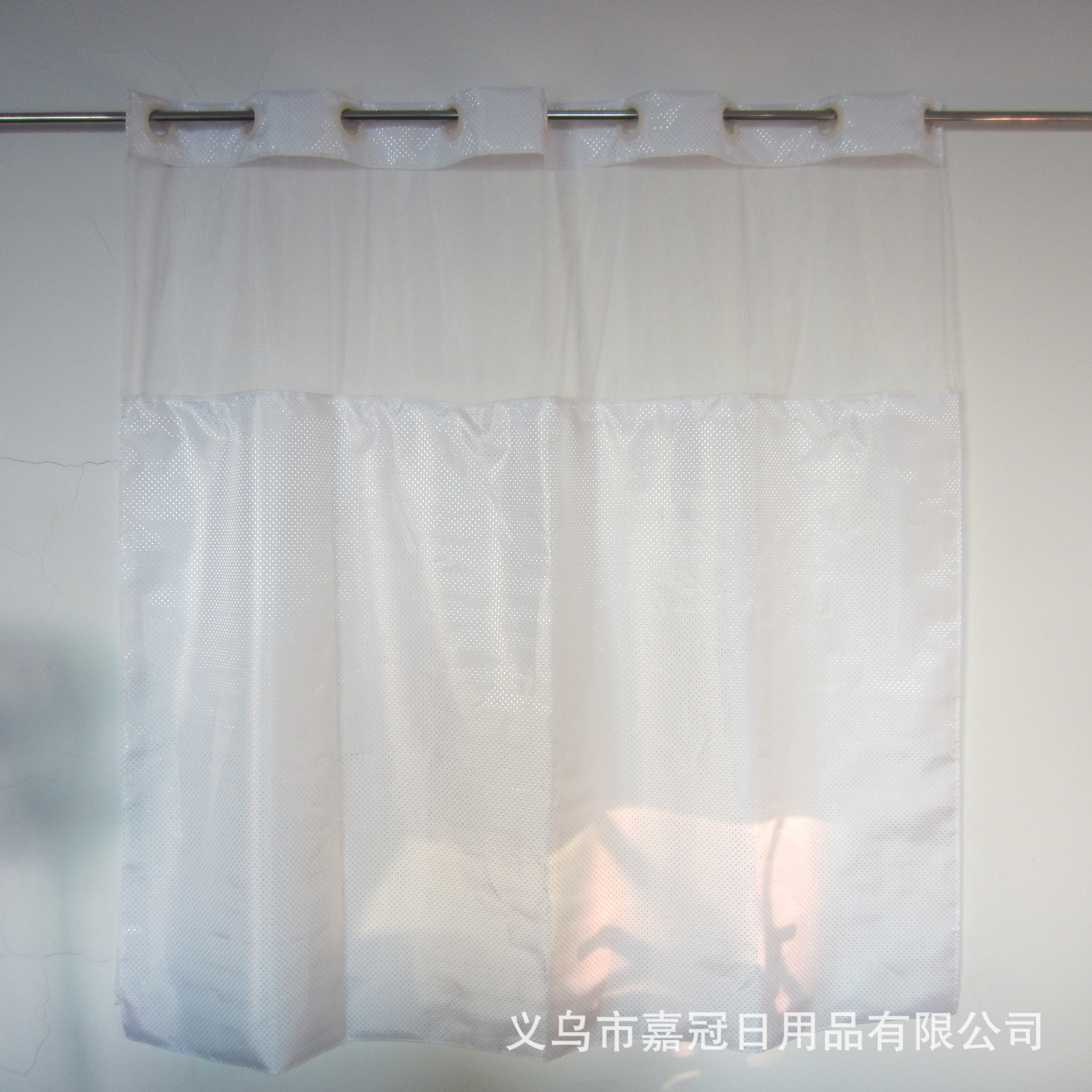 Polyester waffle big ring with plain color bath curtain double lining can be customized by the manufacturer