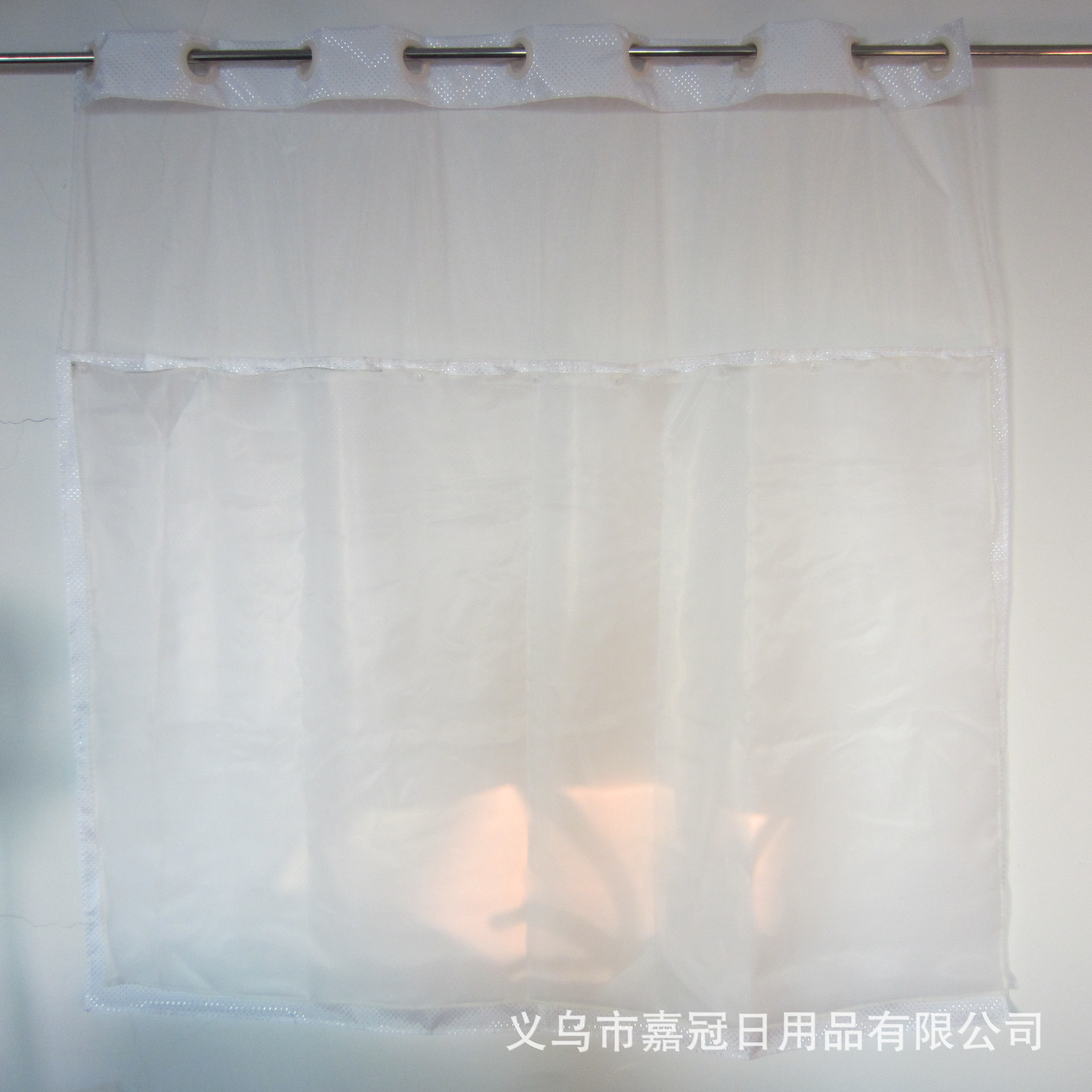 Polyester waffle big ring with plain color bath curtain double lining can be customized by the manufacturer