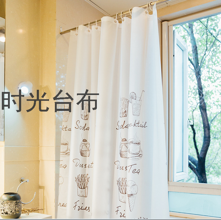 Simple Eva Shower Curtain Waterproof Thickened Mildew-Proof High-End Bathroom Partition Block Bath Curtain Dormitory Bath Curtain