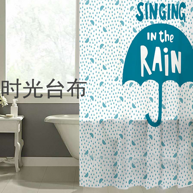 Simple Eva Shower Curtain Waterproof Thickened Mildew-Proof High-End Bathroom Partition Block Bath Curtain Dormitory Bath Curtain