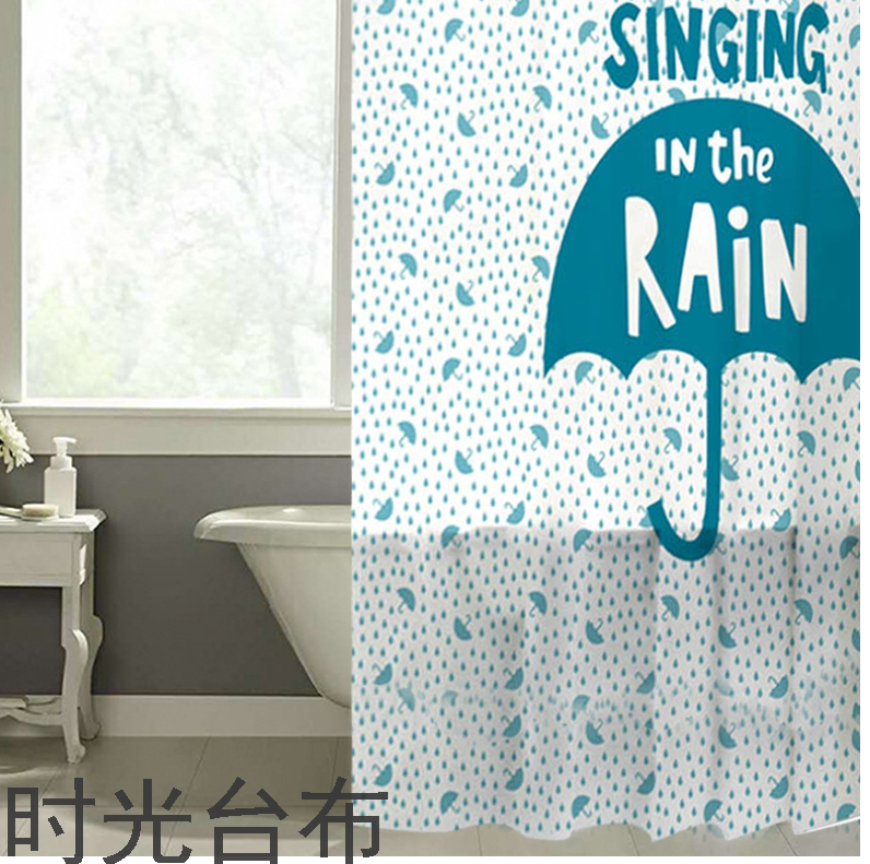 Simple Eva Shower Curtain Waterproof Thickened Mildew-Proof High-End Bathroom Partition Block Bath Curtain Dormitory Bath Curtain