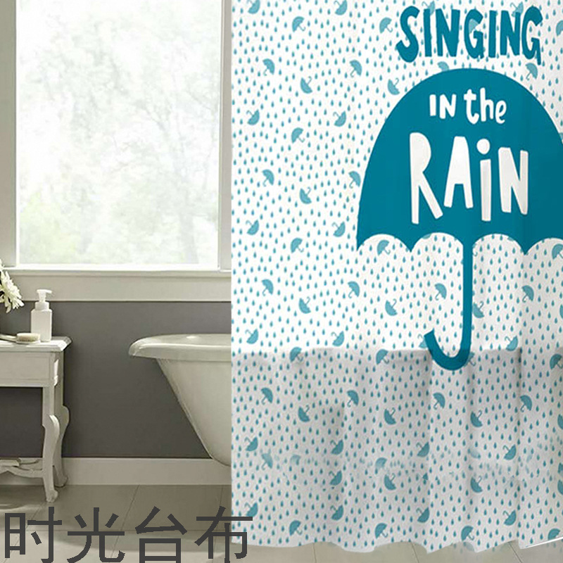 Simple Eva Shower Curtain Waterproof Thickened Mildew-Proof High-End Bathroom Partition Block Bath Curtain Dormitory Bath Curtain