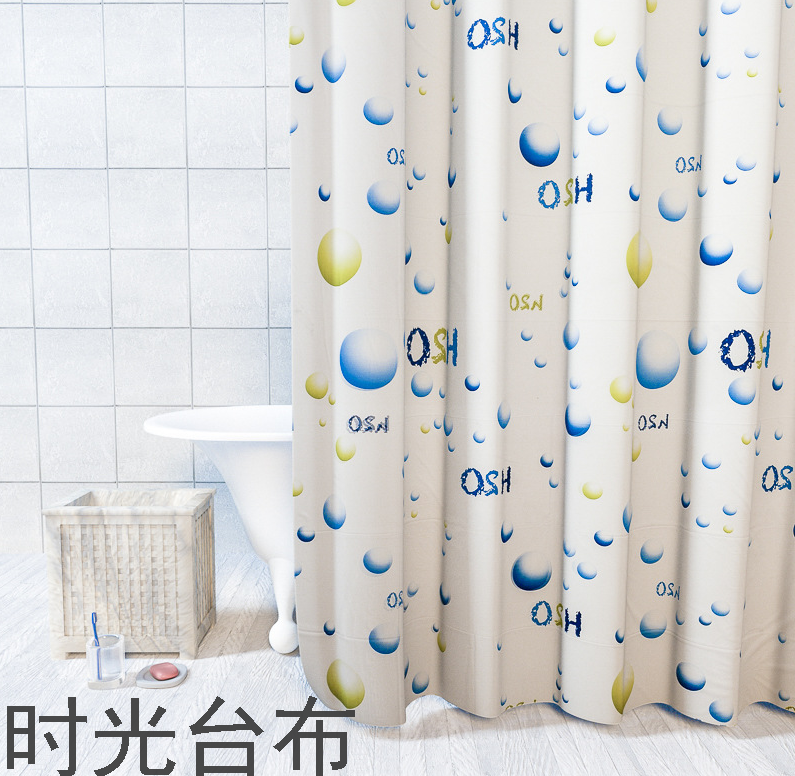 Simple Eva Shower Curtain Waterproof Thickened Mildew-Proof High-End Bathroom Partition Block Bath Curtain Dormitory Bath Curtain