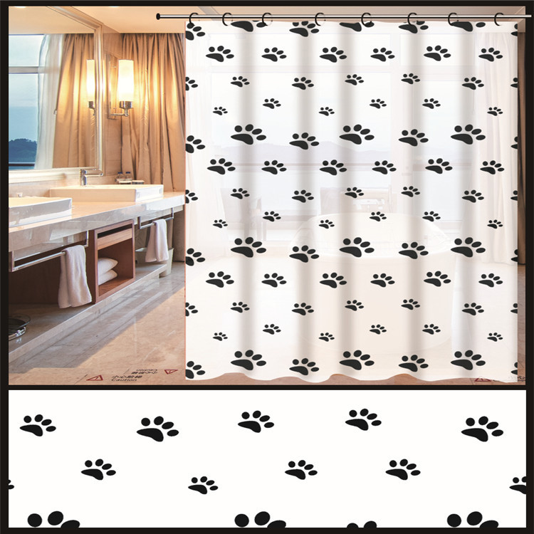 Foreign trade printing shower curtain support custom-made manufacturer direct selling PE shower curtain PEVA bath curtain