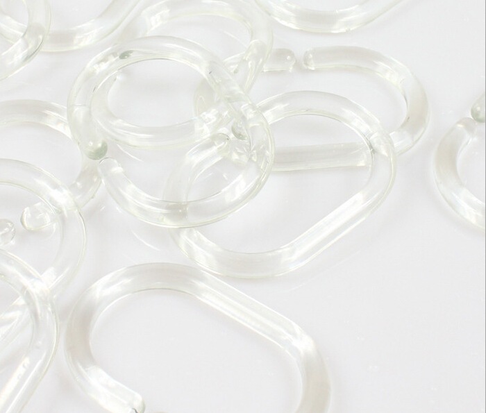 Bath curtain hook plastic transparent C - type Bath curtain ring mercifully shell is strong and durable