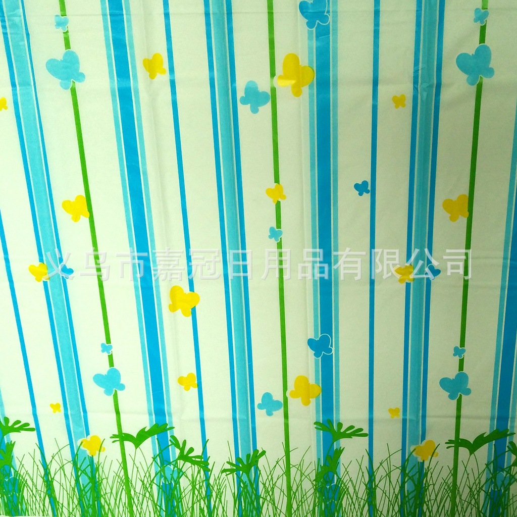European-style bathroom daily necessities lace hardcover blue butterfly flower PEVA bath curtain environmental protection bathroom curtain