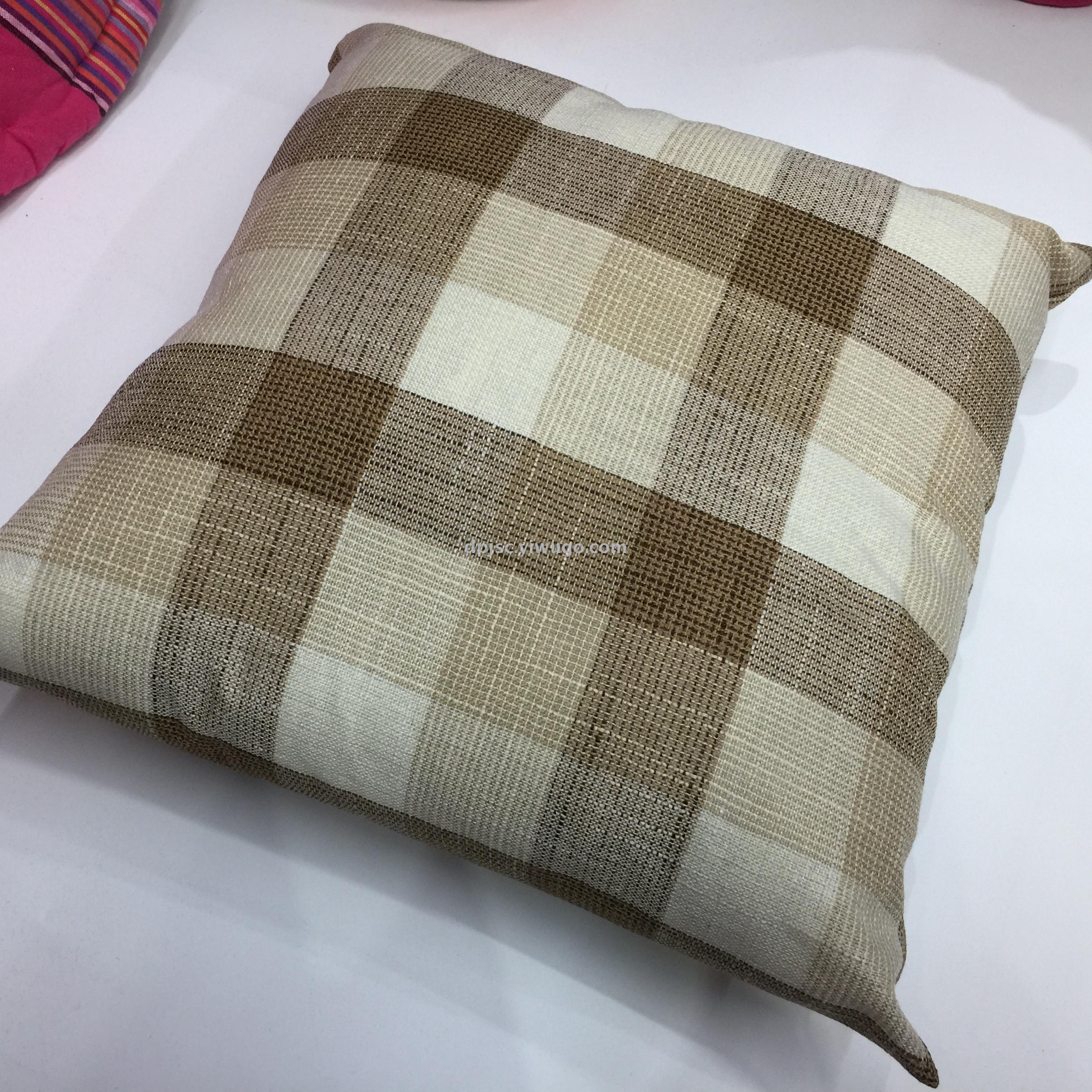 Plaid pillow, cushion for leaning on, simple cotton and linen pillow, pillow case Plaid pillow, cushion for leaning on, simple cotton and linen pillow, pillow case