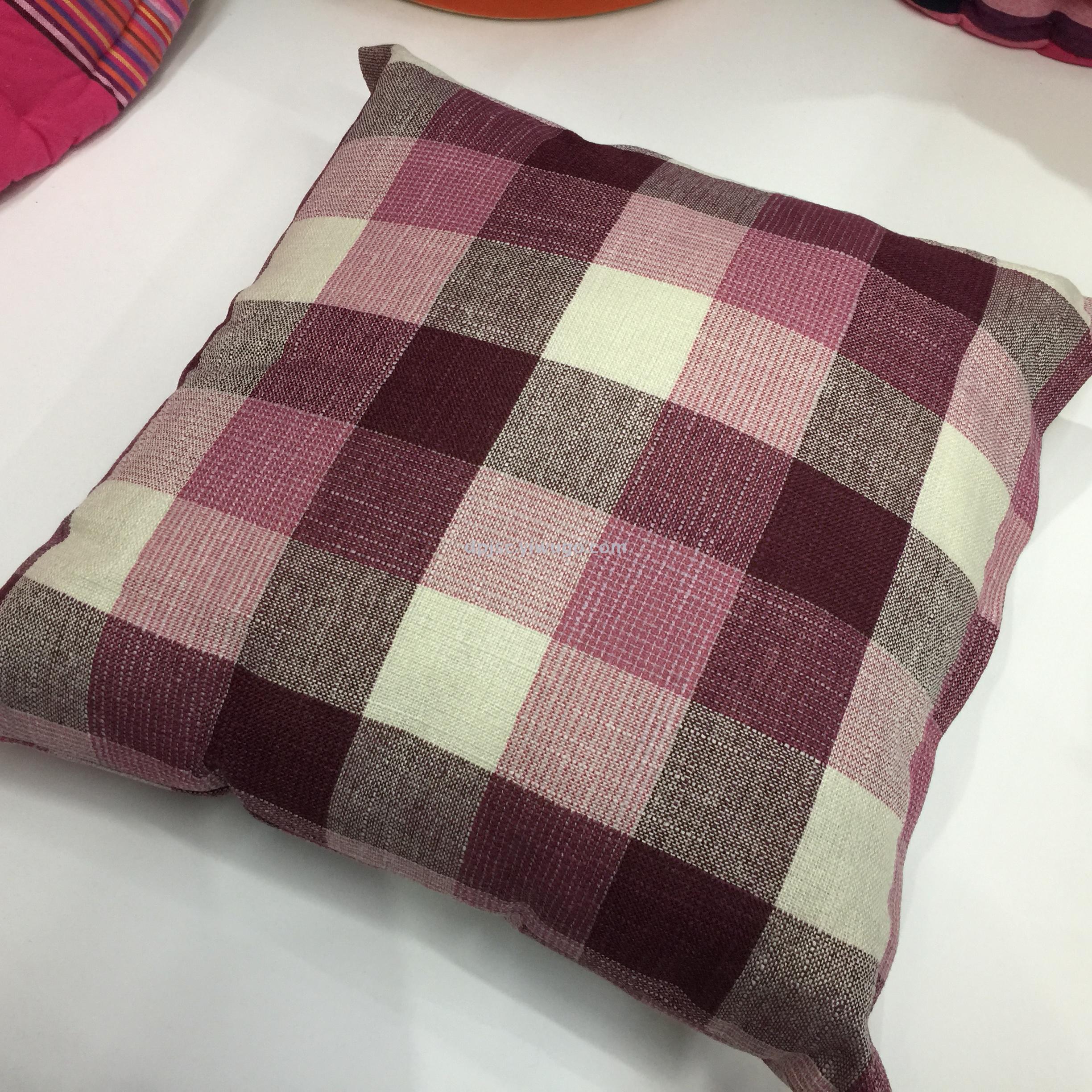 Plaid pillow, cushion for leaning on, simple cotton and linen pillow, pillow case Plaid pillow, cushion for leaning on, simple cotton and linen pillow, pillow case