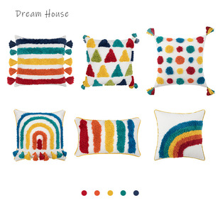 Exclusive for Cross-Border Tufted Pillow Cover Sofa Cushion Embroidery Processing Custom Pillow Drawing Proofing Processing Pillowcase Exclusive for Cross-Border Tufted Pillow Cover Sofa Cushion Embroidery Processing Custom Pillow Drawing Proofing Processing Pillowcase