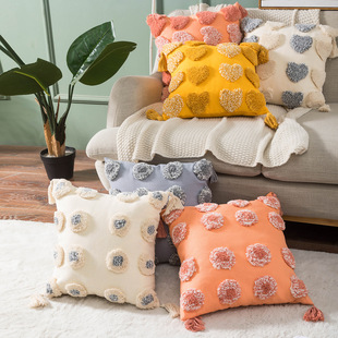 Exclusive for Cross-Border Tufted Pillow Cover Sofa Cushion Embroidery Processing Custom Pillow Drawing Proofing Processing Pillowcase Exclusive for Cross-Border Tufted Pillow Cover Sofa Cushion Embroidery Processing Custom Pillow Drawing Proofing Processing Pillowcase