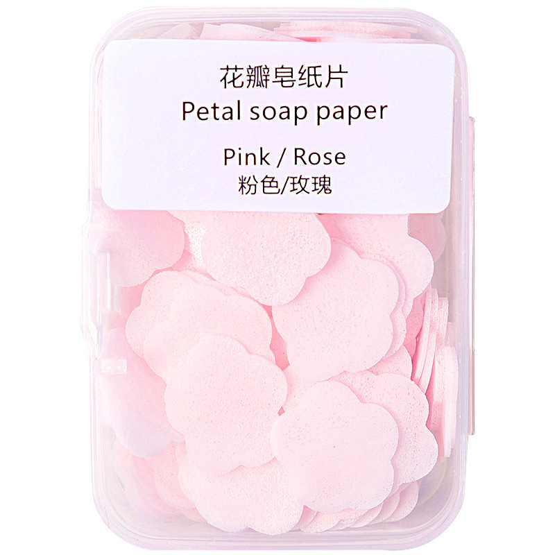 Portable Hand Washing Tablets Soap Flakes Student Children Disposable Carry-on Travel Mini Petals Soap Slice Boxed