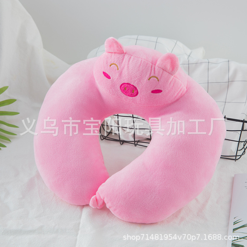 2020 Popular Cartoon U-Shaped Pillow Neck U-Shaped Pillow Cervical Pillow Afternoon Nap Pillow Cute Plane Travel Pillow Lying