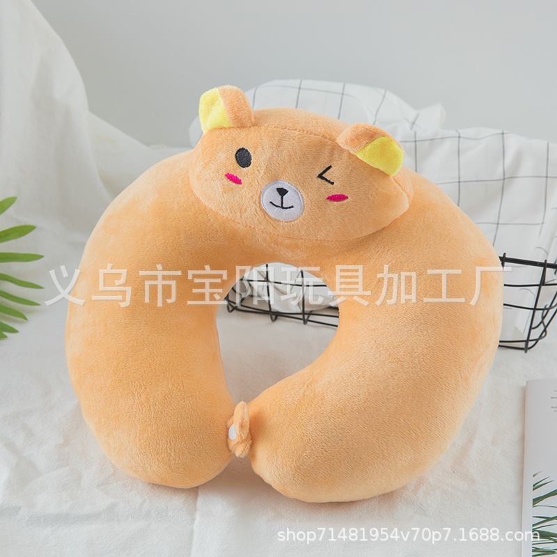 2020 Popular Cartoon U-Shaped Pillow Neck U-Shaped Pillow Cervical Pillow Afternoon Nap Pillow Cute Plane Travel Pillow Lying