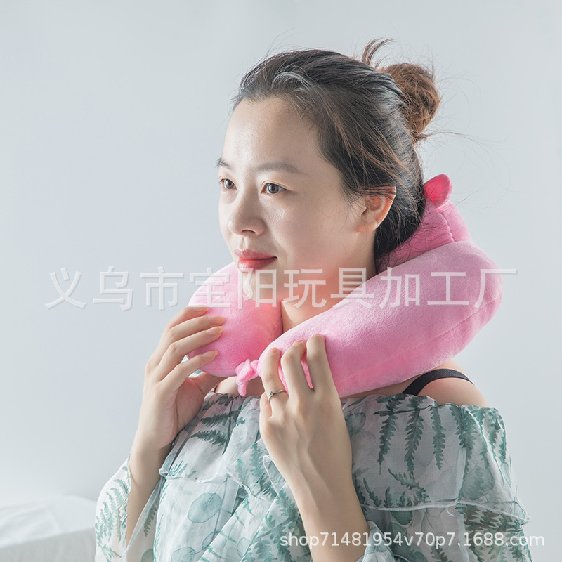 2020 Popular Cartoon U-Shaped Pillow Neck U-Shaped Pillow Cervical Pillow Afternoon Nap Pillow Cute Plane Travel Pillow Lying
