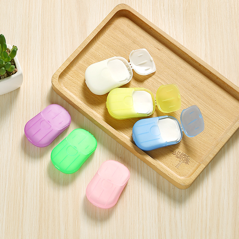 3257 Portable Hand Washing Tablets Small Soap Flake Travel Disposable Soap Slice Boxed Soap Sheet Household Soap Flakes