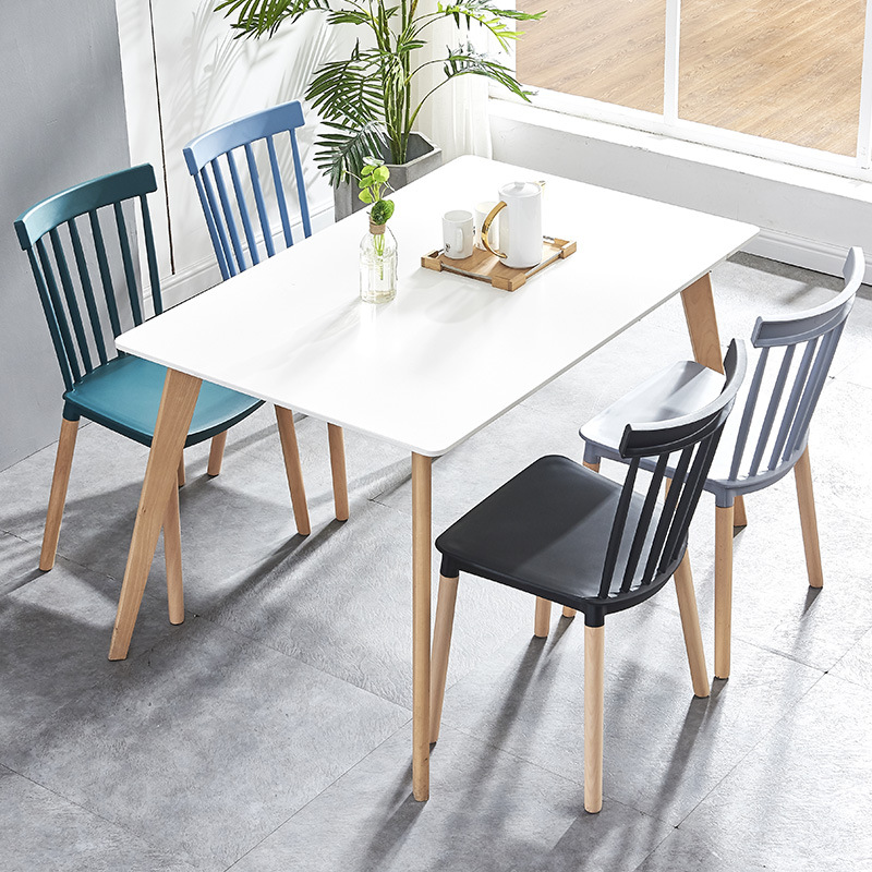 Nordic Windsor Chair American dining chair simple back stool plastic chair solid wood chair designer household chair