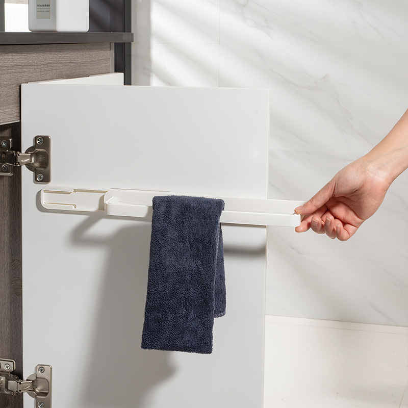 Bathroom Slipper Rack Wall-Mounted Punch-Free Toilet Door Rear Storage Toilet Draining Hanger Sliding Towel Rack