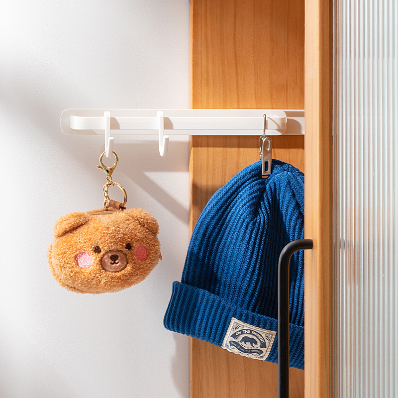 Bathroom Slipper Rack Wall-Mounted Punch-Free Toilet Door Rear Storage Toilet Draining Hanger Sliding Towel Rack
