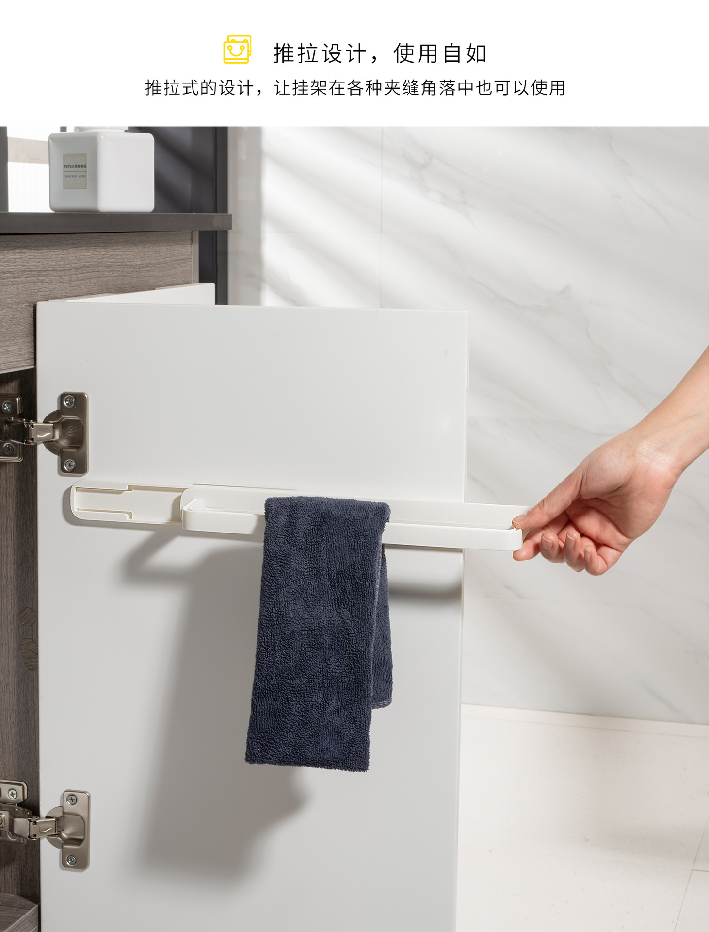 Bathroom Slipper Rack Wall-Mounted Punch-Free Toilet Door Rear Storage Toilet Draining Hanger Sliding Towel Rack Bathroom Slipper Rack Wall-Mounted Punch-Free Toilet Door Rear Storage Toilet Draining Hanger Sliding Towel Rack