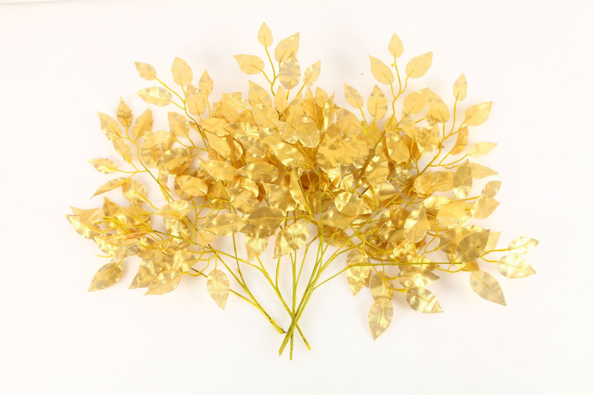 Simulation Golden Banyan Leaves Simulation Banyan Tree Artificial Plants Golden Branches Fake Branches Decoration Engineering Yiwu Wholesale