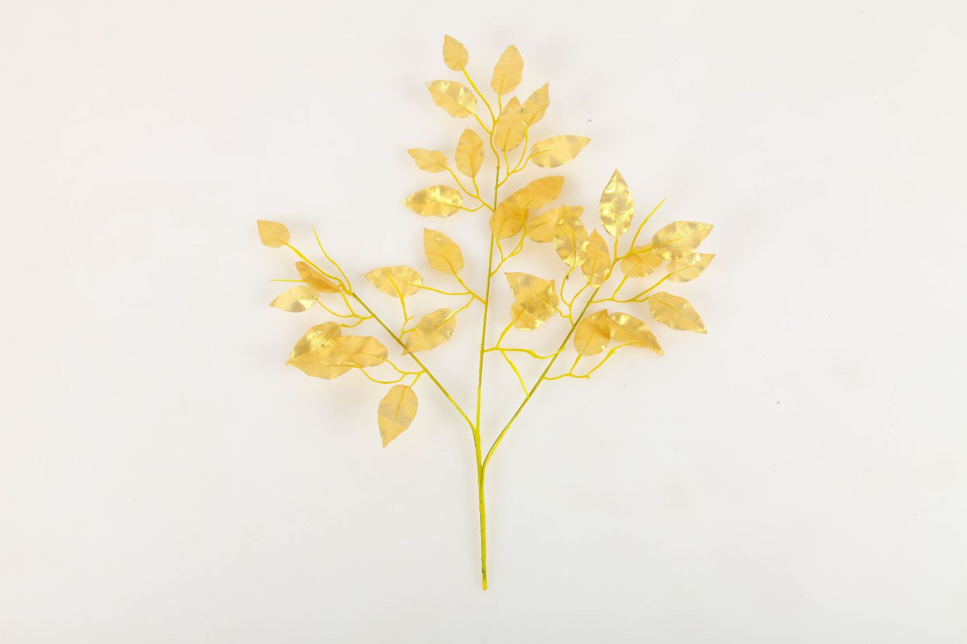 Simulation Golden Banyan Leaves Simulation Banyan Tree Artificial Plants Golden Branches Fake Branches Decoration Engineering Yiwu Wholesale
