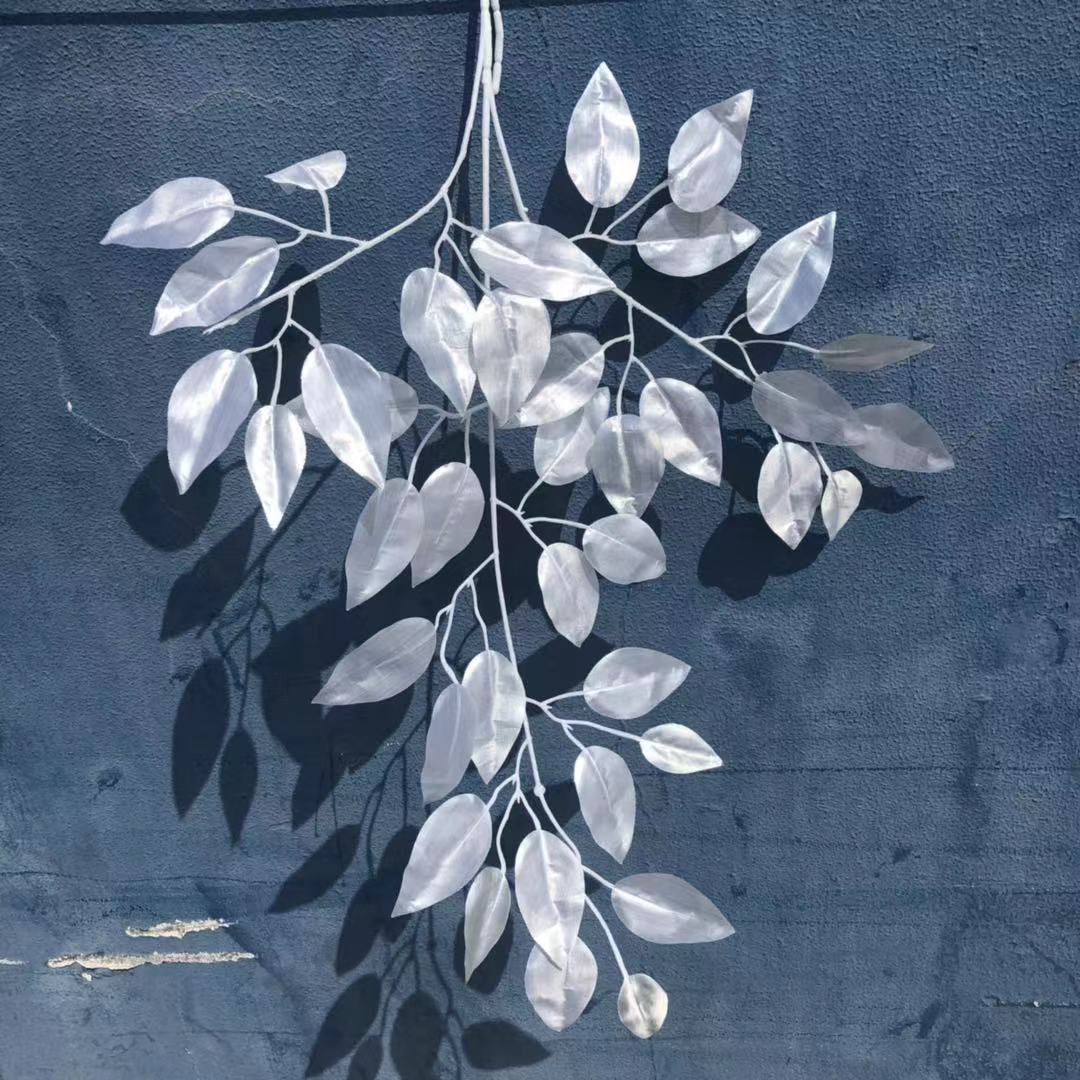 Simulation Golden Banyan Leaves Simulation Banyan Tree Artificial Plants Golden Branches Fake Branches Decoration Engineering Yiwu Wholesale