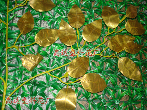 Simulation Golden Banyan Leaves Simulation Banyan Tree Artificial Plants Golden Branches Fake Branches Decoration Engineering Yiwu Wholesale