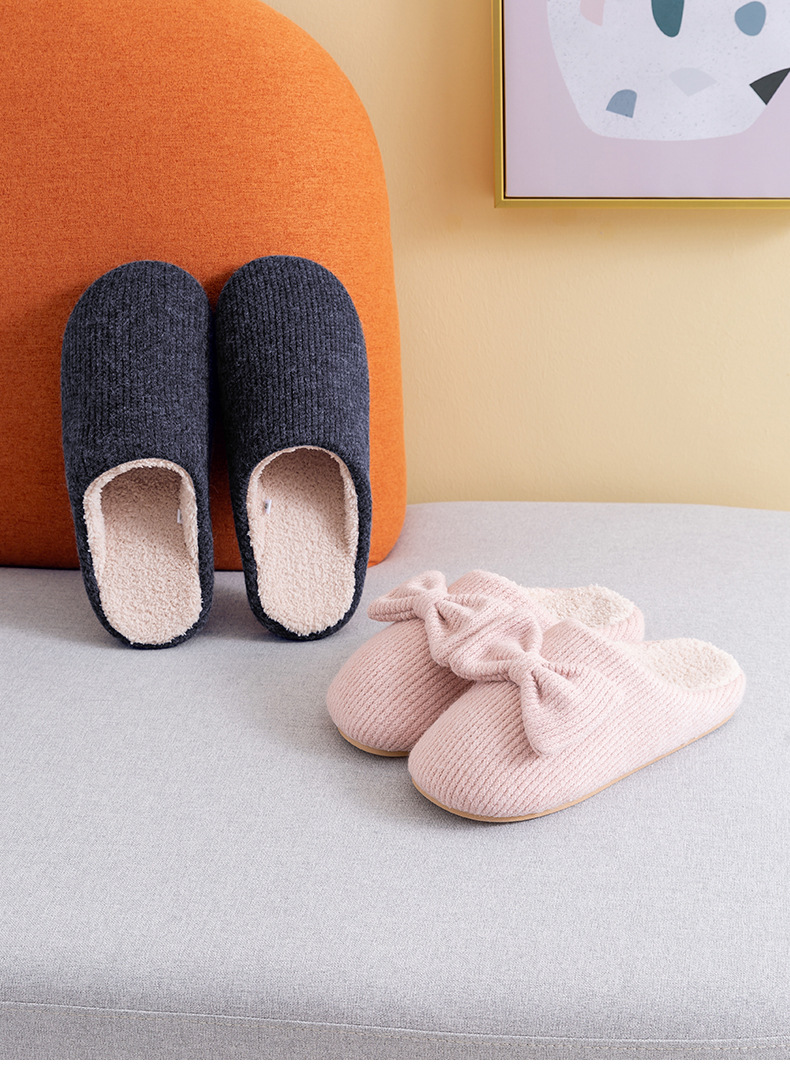 2020 New Bow Plush Slipper Warm Fashion Household Non-Slip Men and Women Indoor Confinement Couple Winter Fashion 2020 New Bow Plush Slipper Warm Fashion Household Non-Slip Men and Women Indoor Confinement Couple Winter Fashion
